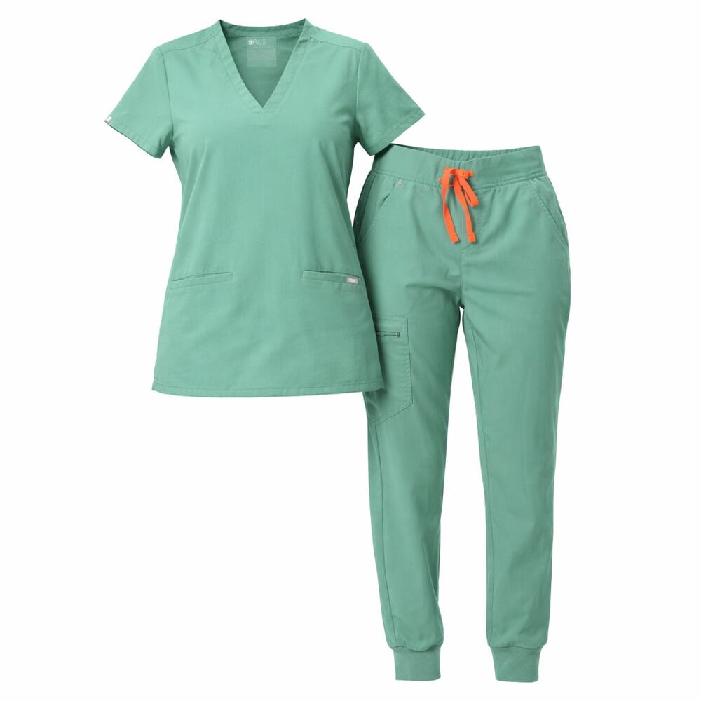 FIGS Scrub Set Top / Jogger Pants Mint Green XS W18SW2005P